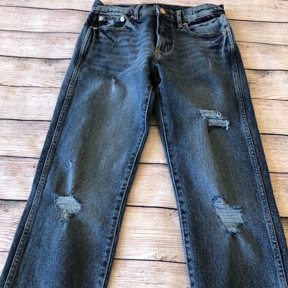 Gap Slim Straight Distressed Jeans Size 2/26R - Picture 3 of 8